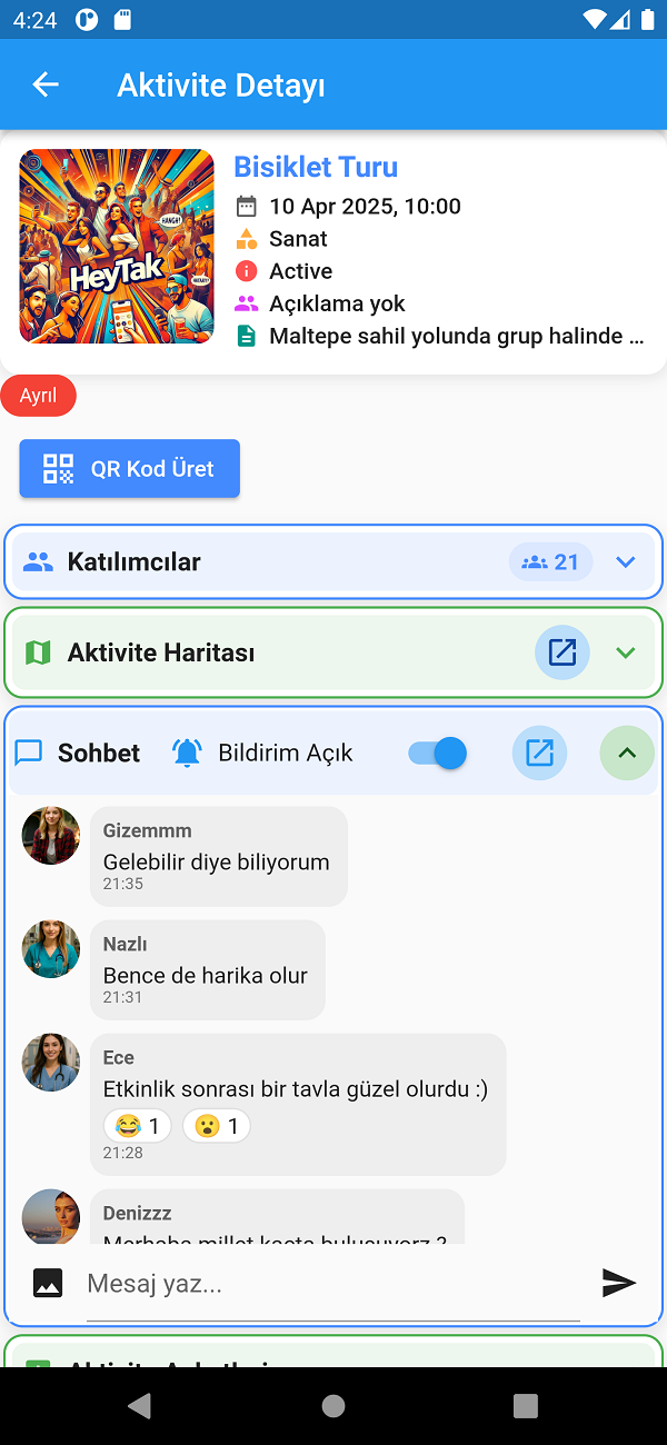 Etkinlik sohbet